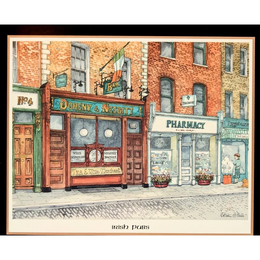 Vintage Pimpernel Irish Pubs Placemats Set of 6 Cork Backed Dublin Scenes